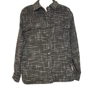 Maurices Black White Plaid Shacket Shirt Jacket Women's Size Large NEW w/ tag